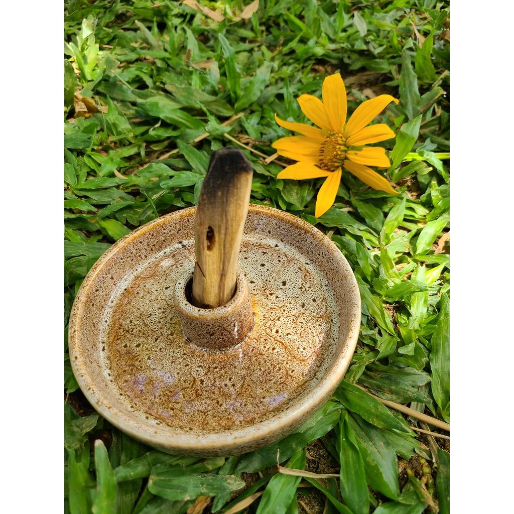 Chân cắm gỗ palo santo - Đĩa đốt xô thơm All in one