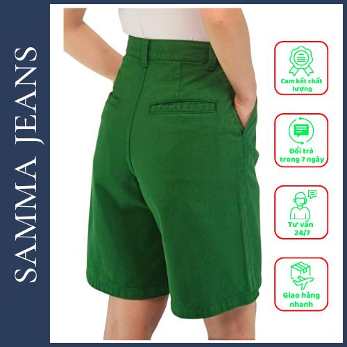 Quần short nữ ngang đùi S06, Quần SOOC khaki nữ cao cấp , Vải Dày dặn giữ form - thương hiệu Samma Jeans