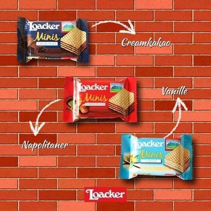 Bánh Xốp Ý Loacker  Nhân Kem Hạnh nhân, Vanillle, Cacao - Combo 20 Cái Ngẫu Nhiên