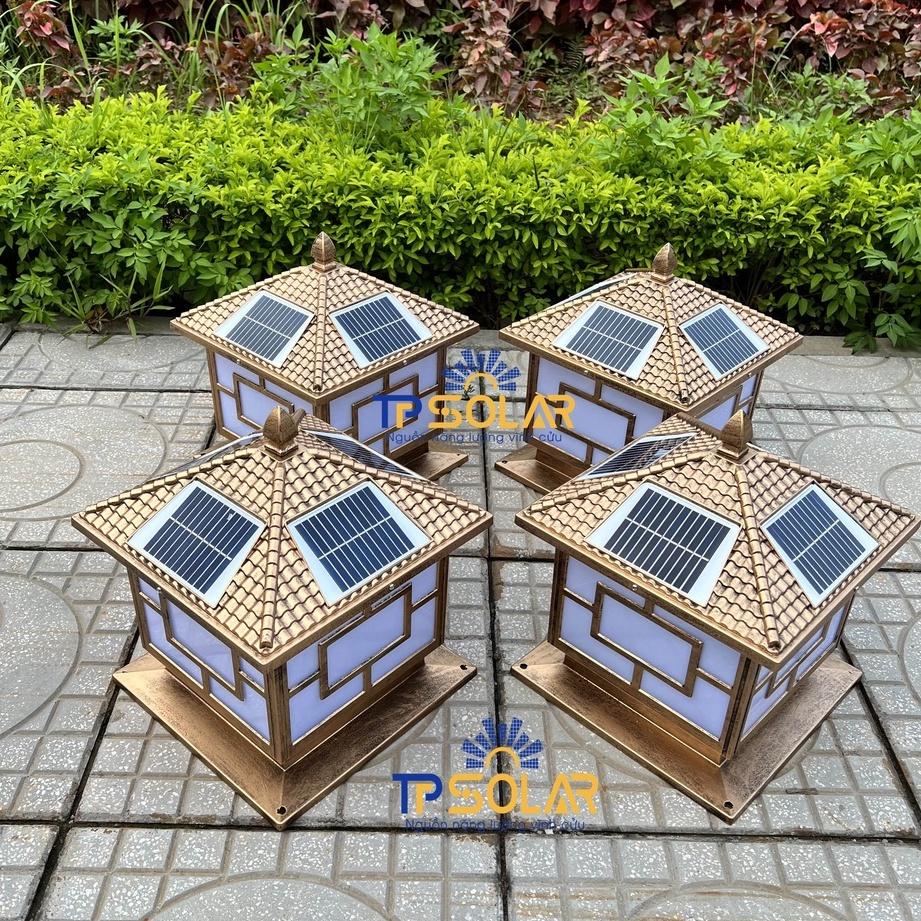 Đèn Trụ cổng Vuông Có Mái Năng Lượng Mặt Trời TP Solar TP-Z04 25x25x31cm Trang Trí Cổng, Chống Nước