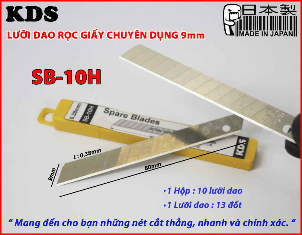 Lưỡi dao rọc giấy 9mm KDS SB-10H