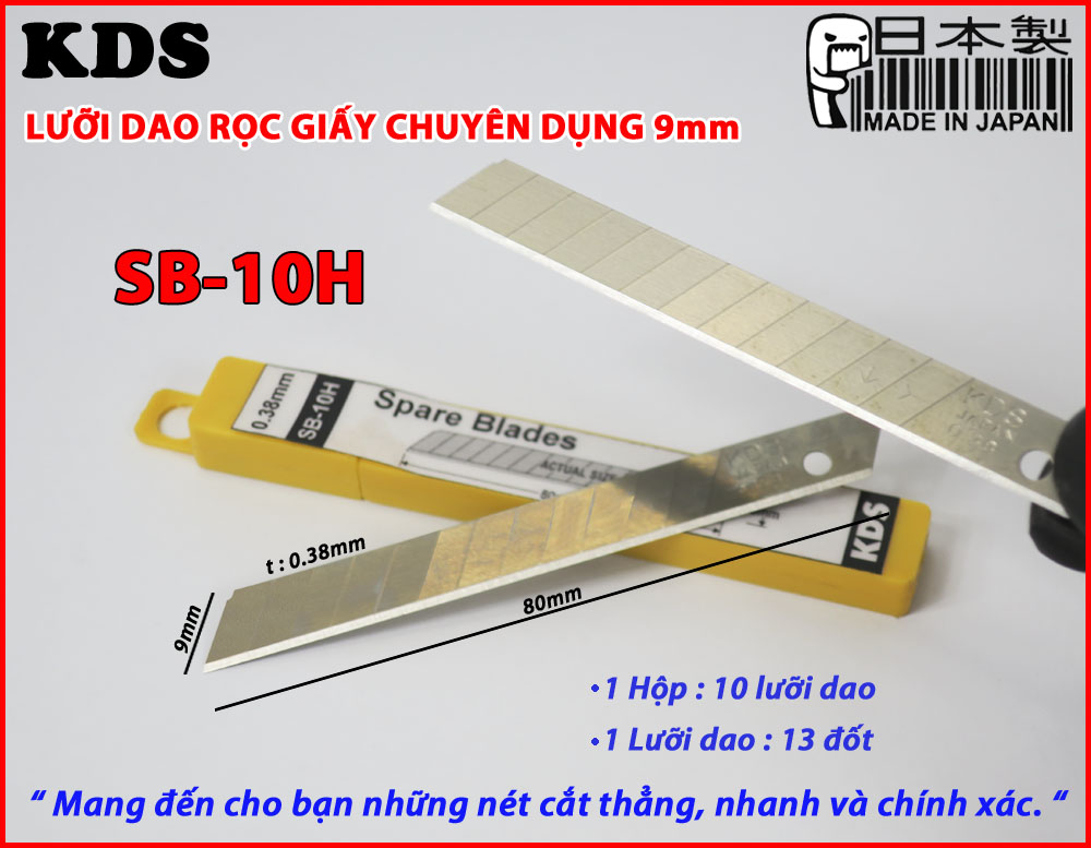 LƯỠI DAO RỌC GIẤY 9mm KDS SB-10H