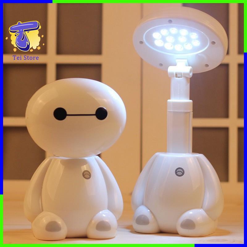 Đèn học để bàn tích điện cho bé, mô hình BAYMAX mini, chân sạc thông minh JT09