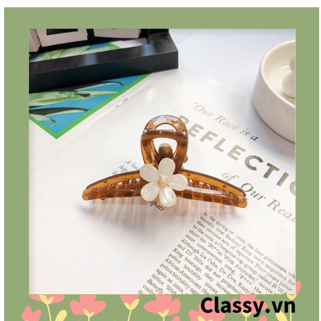 Kẹp càng cua, kẹp tóc Classy cỡ lớn, kẹp đính hoa sang trọng PK1614