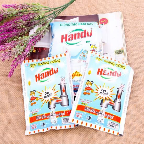 Bột thông tắc cống đường ống nước thải nội địa Hando 100Gr (Xanh)