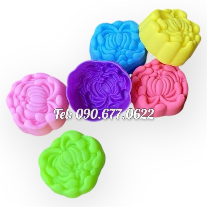 Bộ 10 khuôn silicon 3 lớp làm bánh, rau câu, bánh bông lan, bánh da lợn, bánh Cookie hoa cúc mâm xôi – Mã số 1180