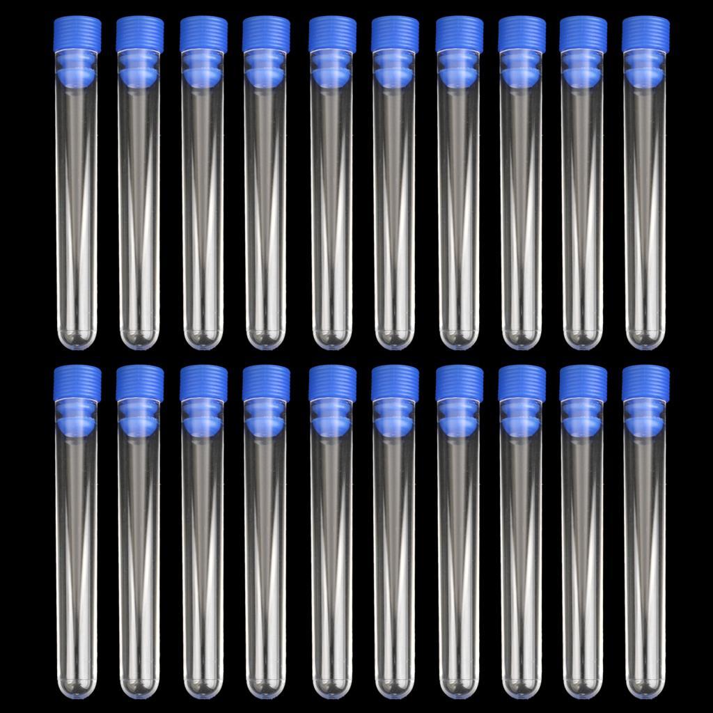 40 Tube - 15x100mm Clear Plastic Test Tube Set with Cap