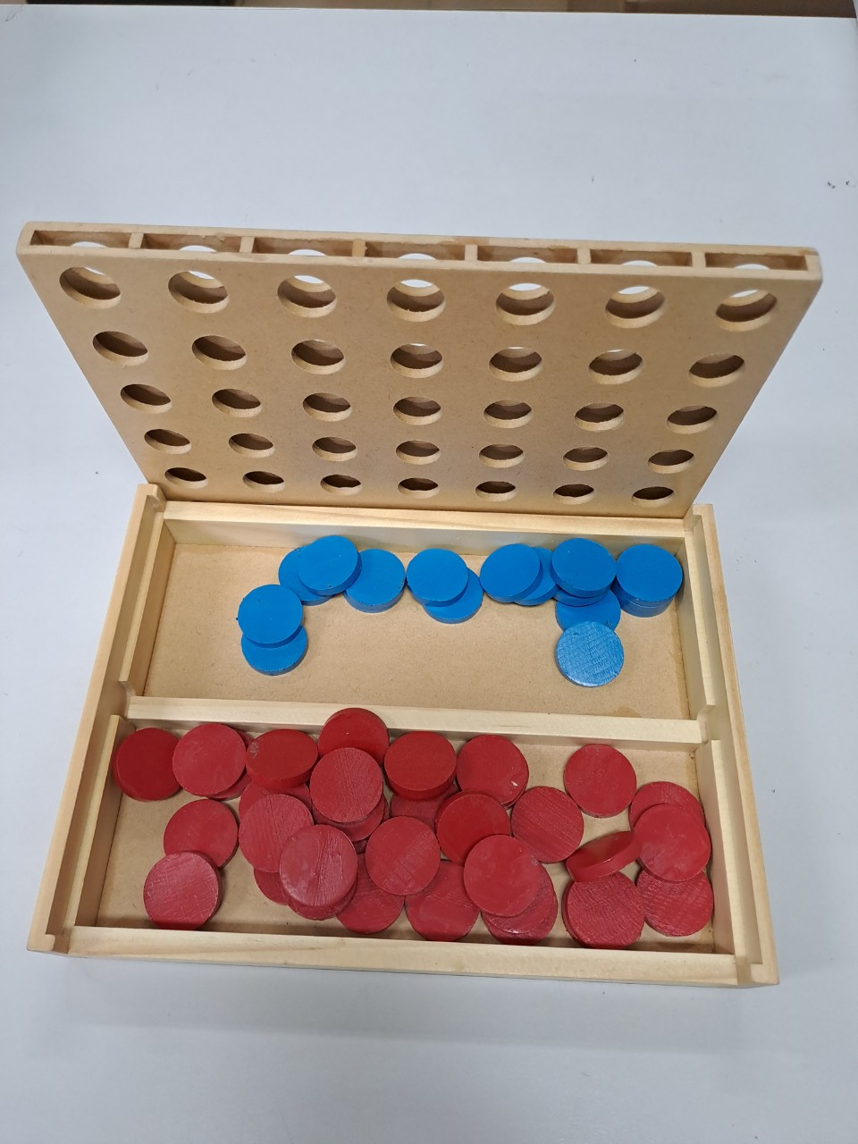 Bộ chơi cờ ca rô chất lượng bằng gỗ hình chữ nhật-Hàng công ty
