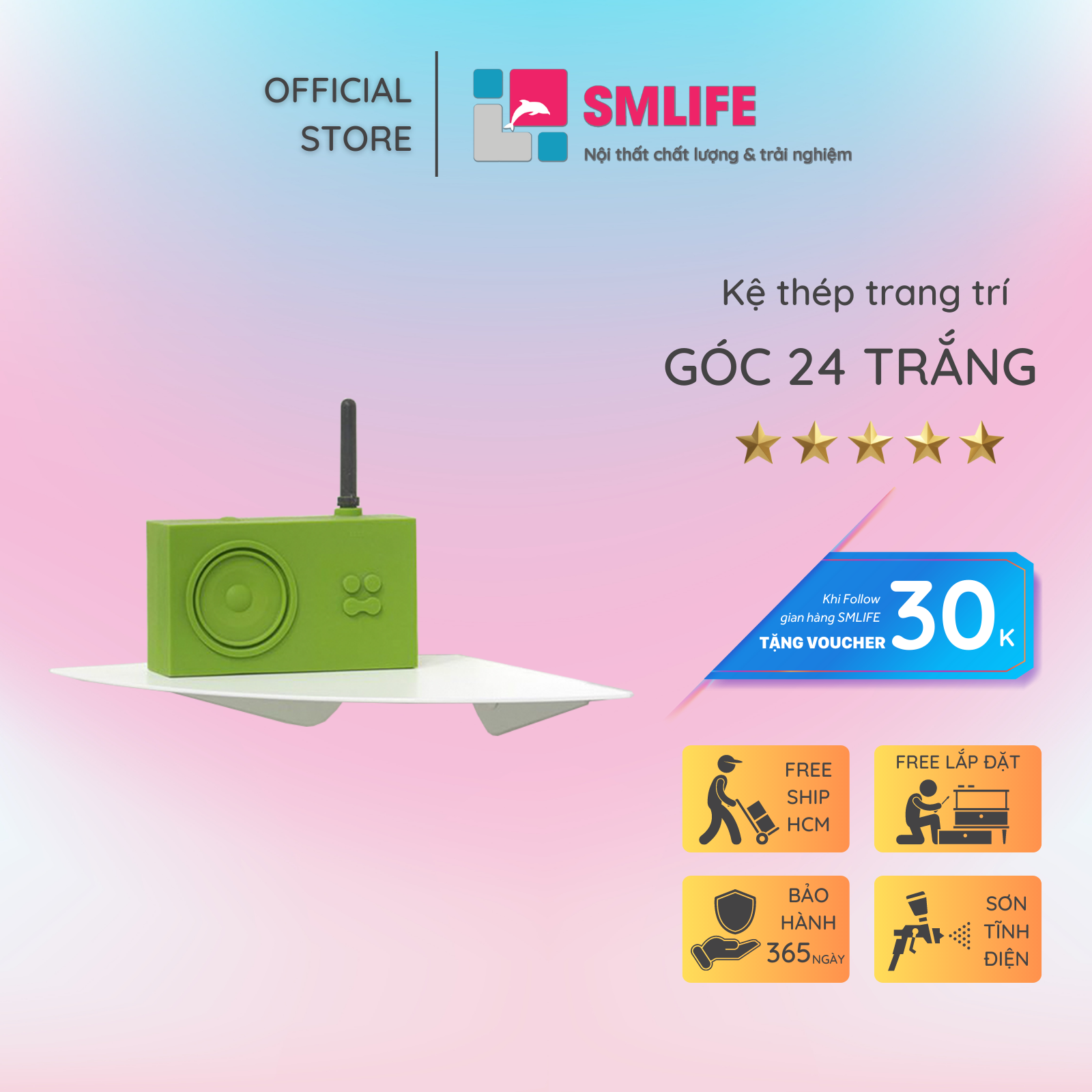 Kệ góc tường trang trí 24