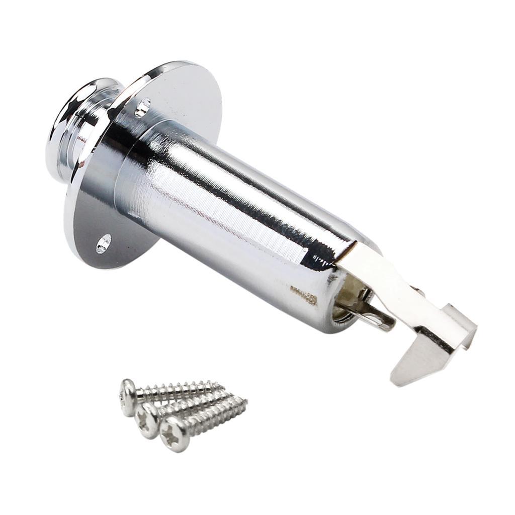 1x Chrome Electric Folk Guitar Stereo Flush Cylinder Output