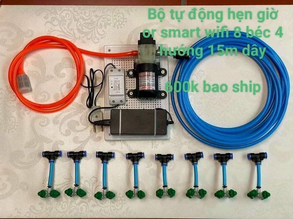 Bộ phun sương 8béc 4hướng điều khiển bằng smart phone từ xa cho diện tích 10-15m2
