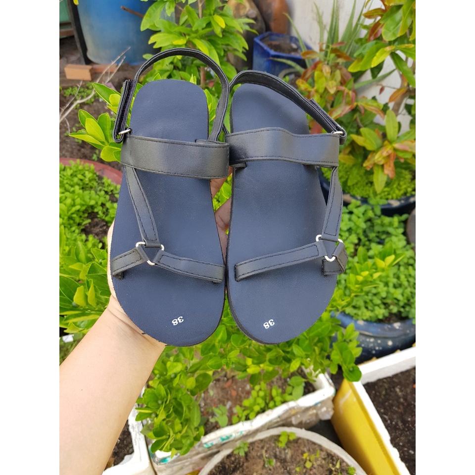 Xăng đan nữ đế đen quai đen size từ 35 nữ đến 42 nữ