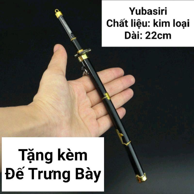 (22cm) Móc Khóa Kiếm Zoro One Piece (tặng đế) Bằng Hợp Kim Không Gỉ - Thanh Shusui Huyền Thoại
