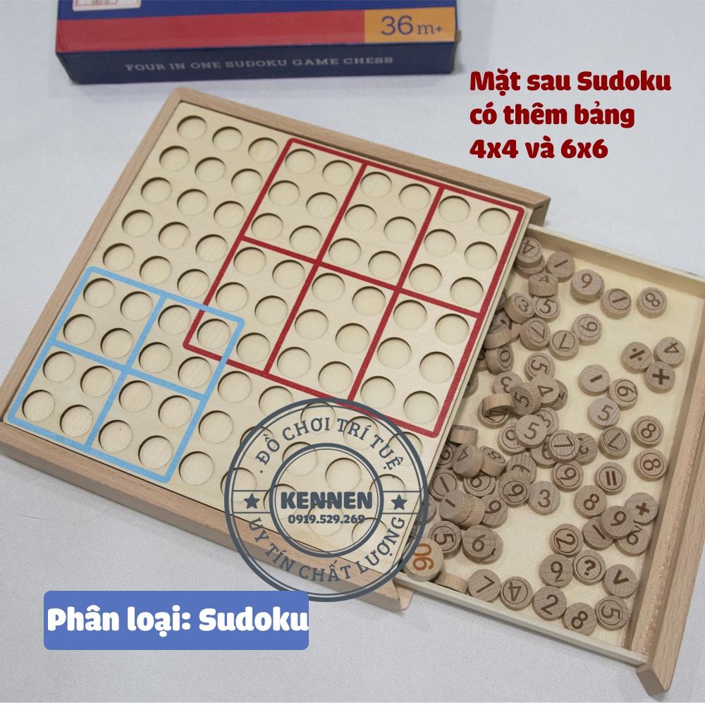 Bàn chơi SUDOKU gỗ kèm 100 bài đố và lời giải LOẠI ĐẸP