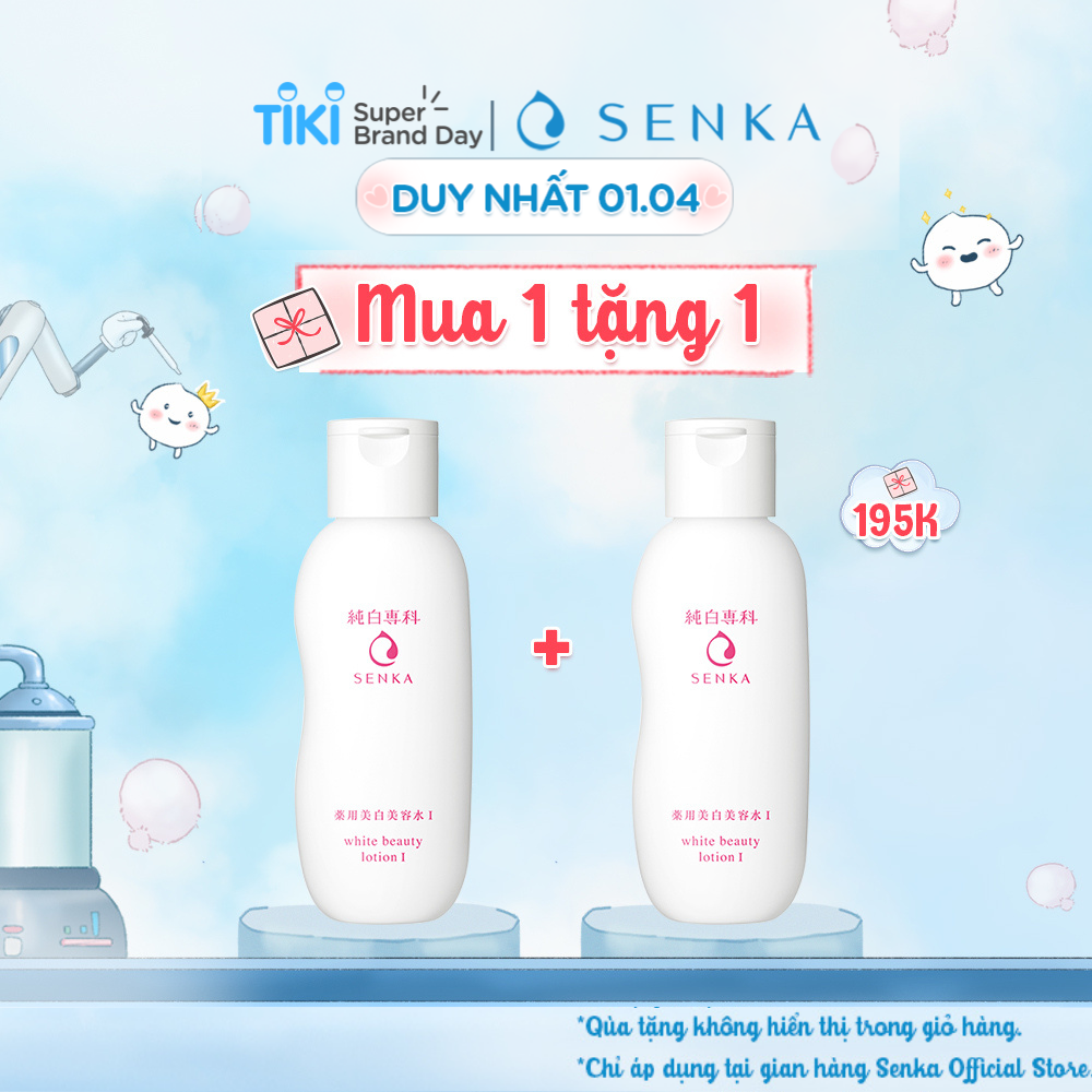 [MUA 1 TẶNG 1] Nước dưỡng làm mềm và trắng da Senka White Beauty Lotion I 200ml x 2