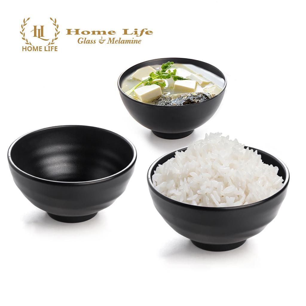 Bát cơm đen LBW045S | Bát con melamine đen nhám