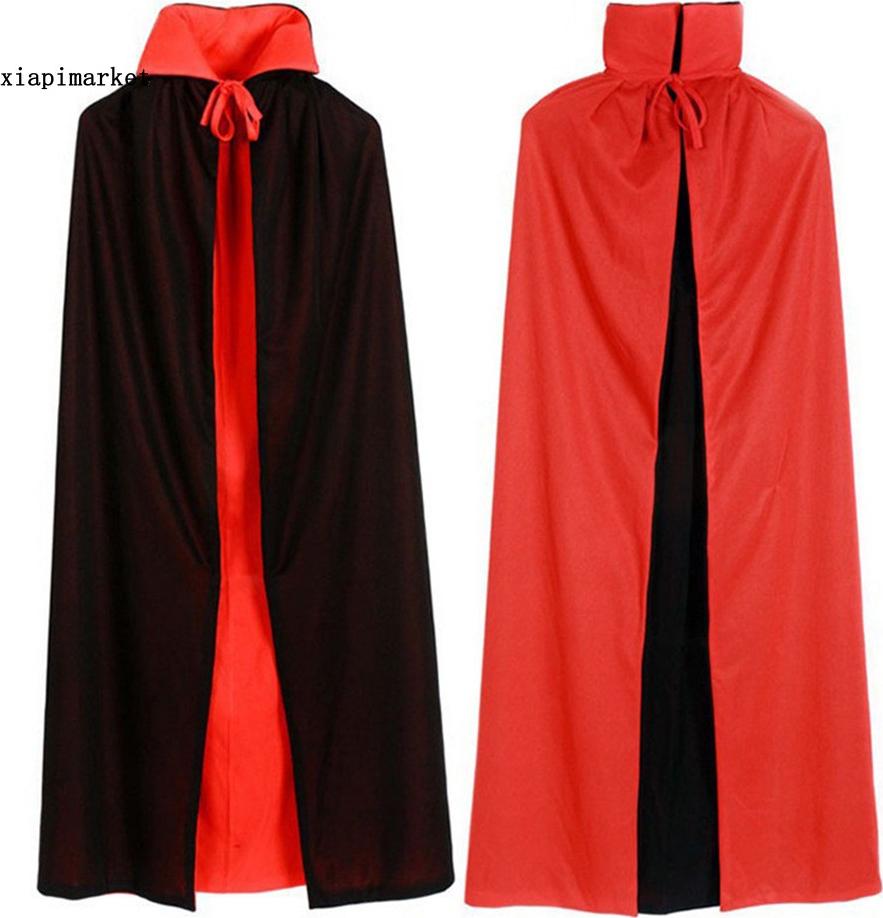 Áo choàng ma cà rồng đỏ đen không mũ dài 90cm cho bé hóa trang Halloween