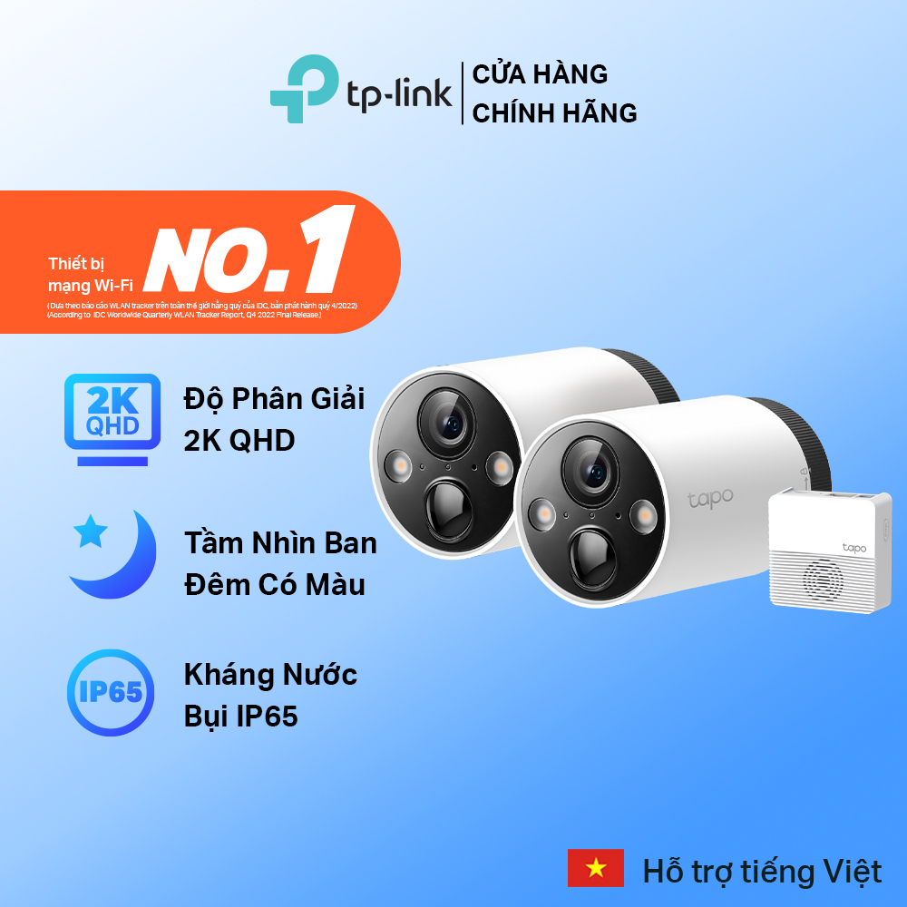 Bộ 2 Camera WiFi Không Dây TP-Link Tapo C420S2 Chống Nước 2K QHD, Quay Ban Đêm Có Màu