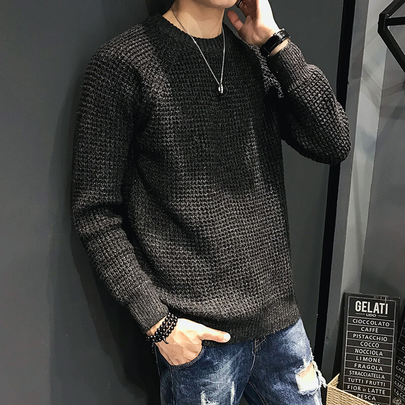 Áo len nam, cổ tròn, dáng bó, dày dặn, phong cách Hàn Quốc TA241