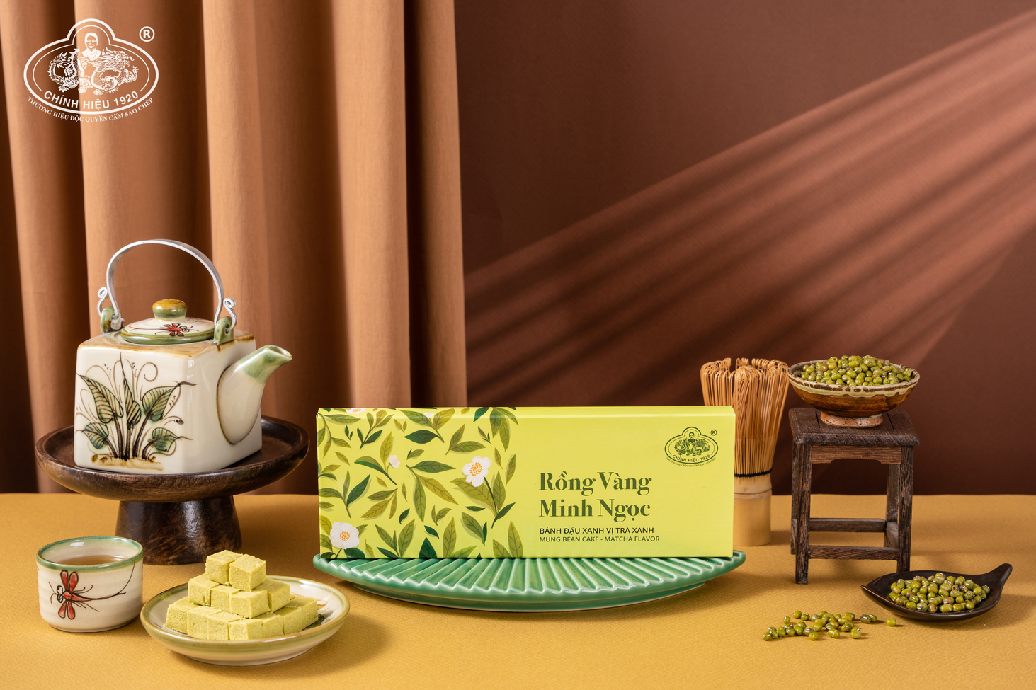 Bánh đậu xanh Rồng Vàng Minh Ngọc A28 - Vị Trà Xanh (Matcha)