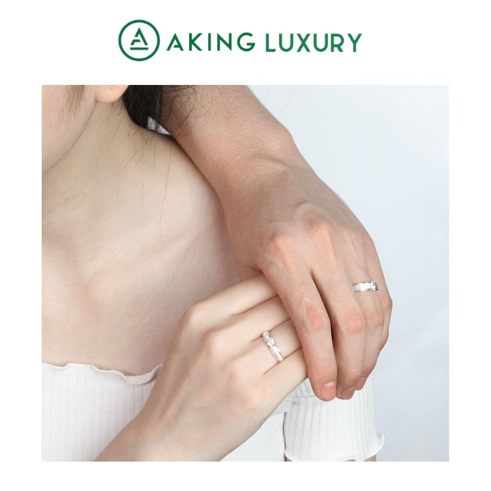 Nhẫn cặp AK31 cao cấp, Nhẫn nam, nhẫn nữ được thiết kế đồng điệu, điểm nhấn những viên đá tạo sự sang trọng