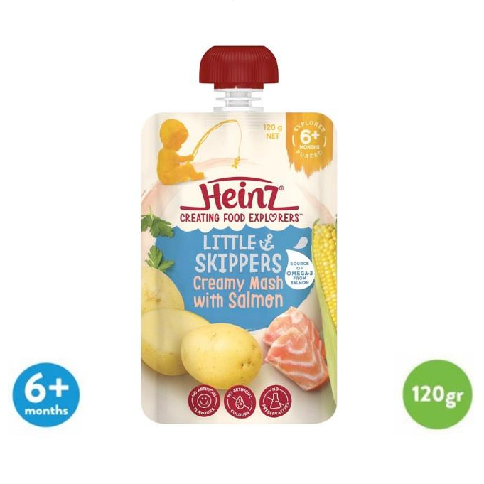 Túi Khoai Tây, Kem &amp; Cá Hồi Heinz (120G) 6+