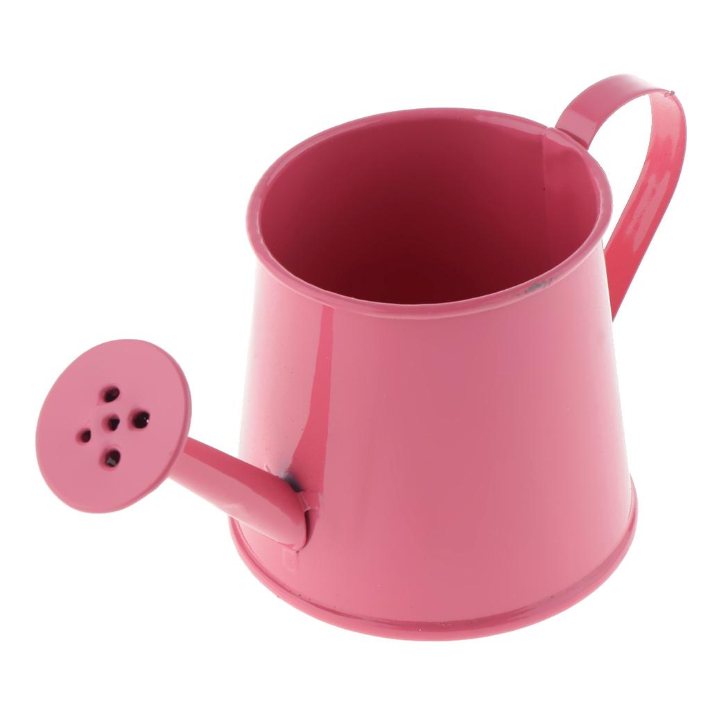 3pcs Pastoral Style Colorful Metal Tin Flower Pot Mini Bonsai Watering Can Pot