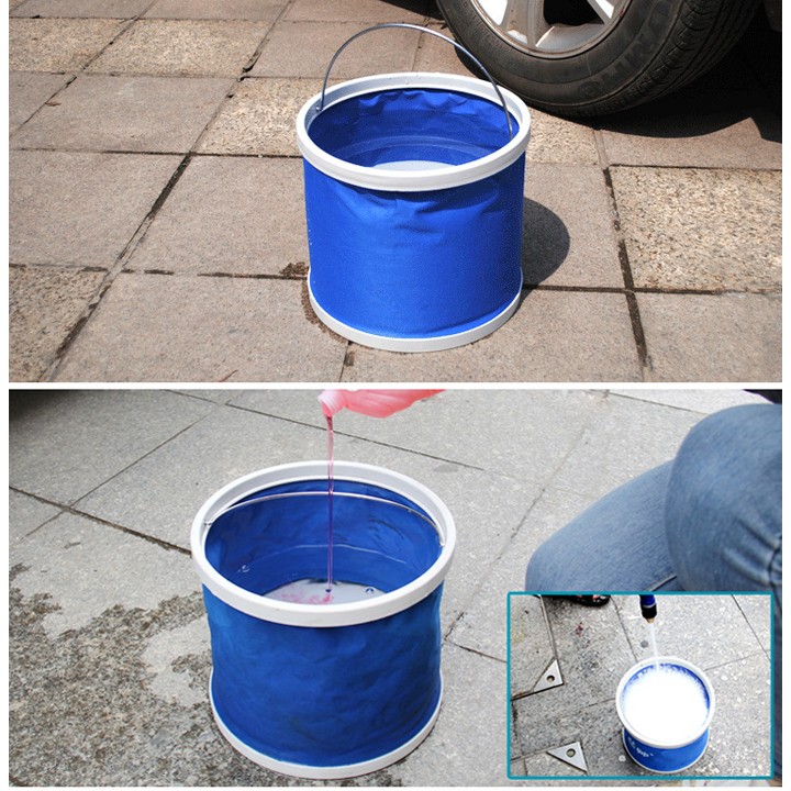 Xô đựng nước gấp gọn tiện dụng 13L dùng đi phượt, câu cá 5488