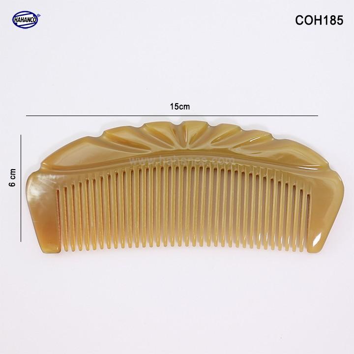 Lược múi bưởi tỉa khắc vương miện đẹp (Size: L- 15cm) COH185 - Lược sừng xuất Nhật - Chăm sóc tóc