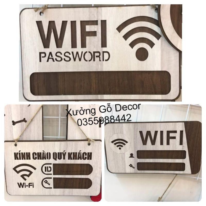 Bảng Thông Tin Wifi Bằng Gỗ Decor Shop, Cửa Hàng