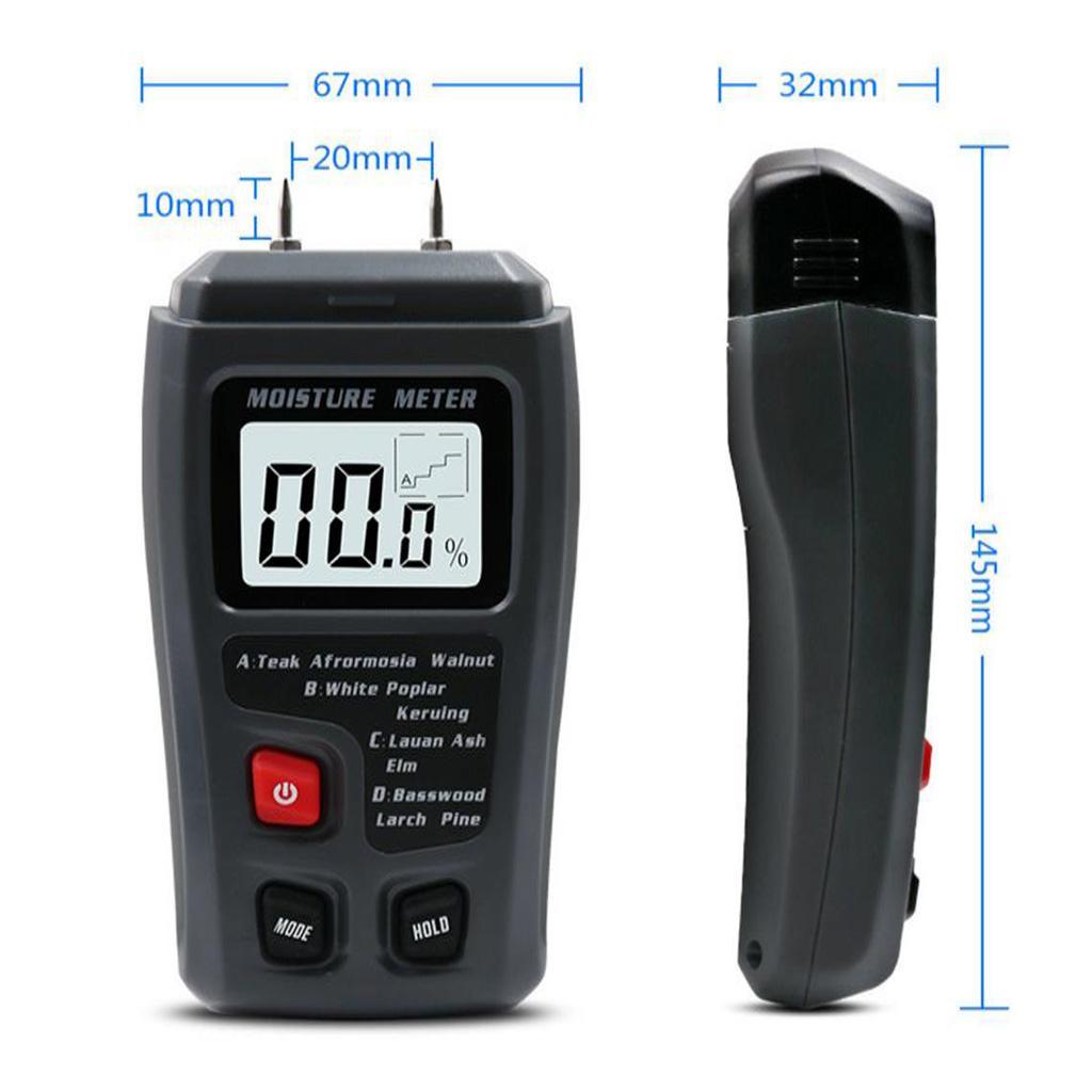 Digital Wood Moisture Meter Damp Meter 0-99% Wood Humidity Tester Detector