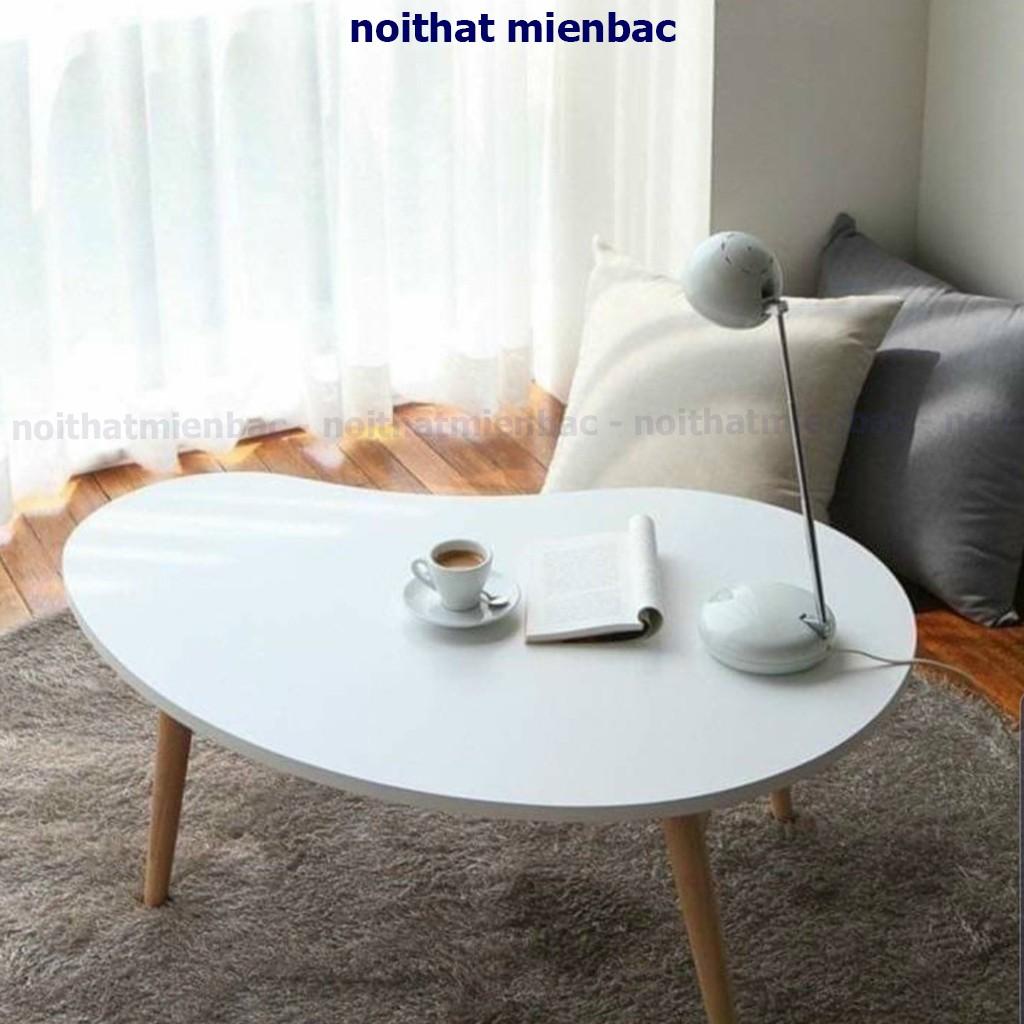 Bàn trà hạt đậu, dùng làm bàn sofa phòng khách, chân gỗ tự nhiên cao tựa 30 hoặc 40cm phù hợp với mọi nhu cầu