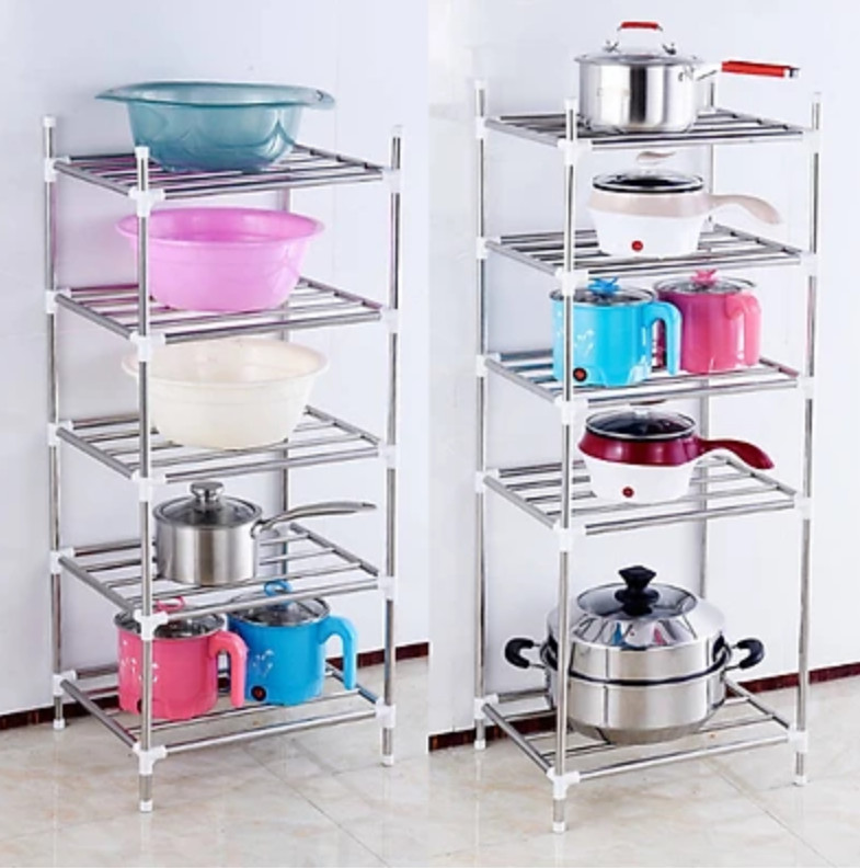 Kệ để xoong nồi 5 tầng inox ráp 42x35x112cm