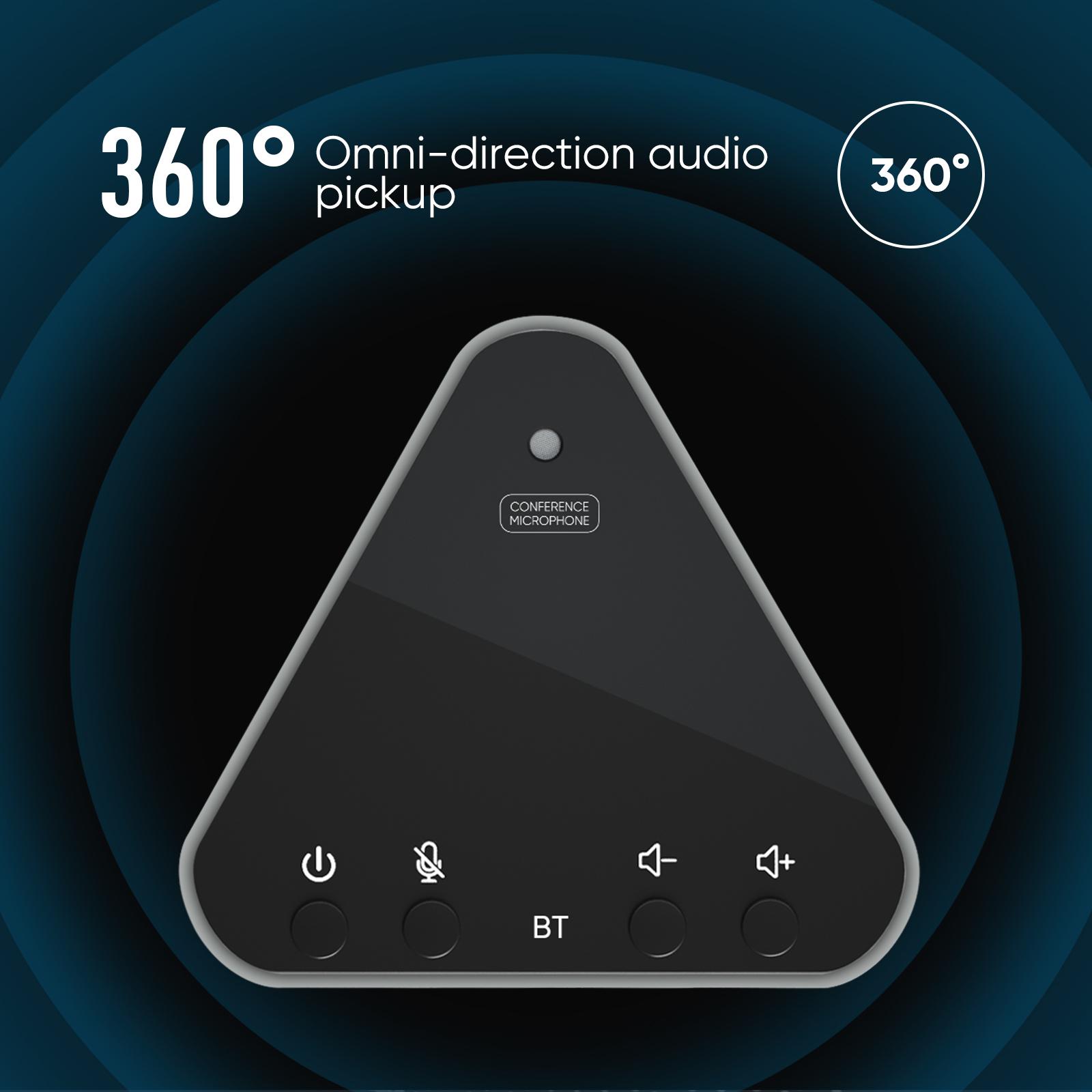 Y06 Desktop USB Conference Speakerphone BT Microphone 360° Omnidirectional Condenser Plug & Play PC Computer Mic