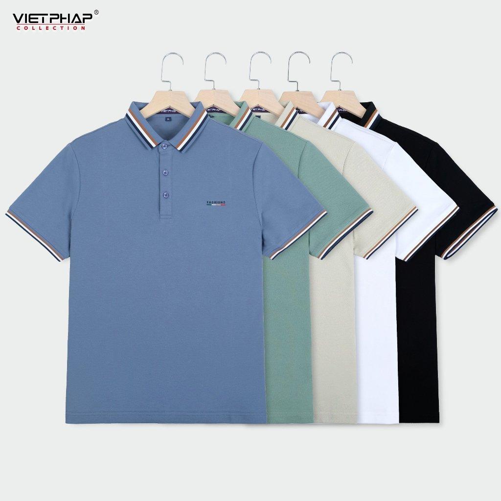 Áo Thun Polo Nam Cao Cấp VIỆT PHÁP / Form Basic- Chất liệu cotton dệt kiêu cá sấu co dãn thấm hút mồ hồi tốt 2A002