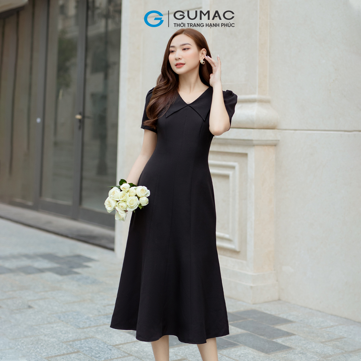Đầm đuôi cá dáng midi GUMAC DD05055