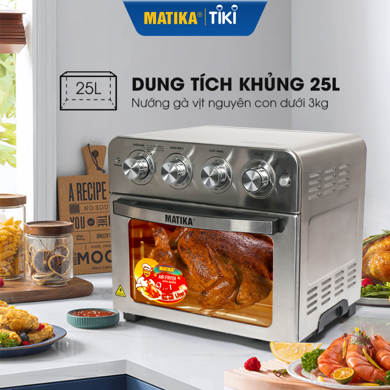 Nồi Chiên Không Dầu MATIKA 25L 1700W MTK-9325, Hàng Chính Hãng