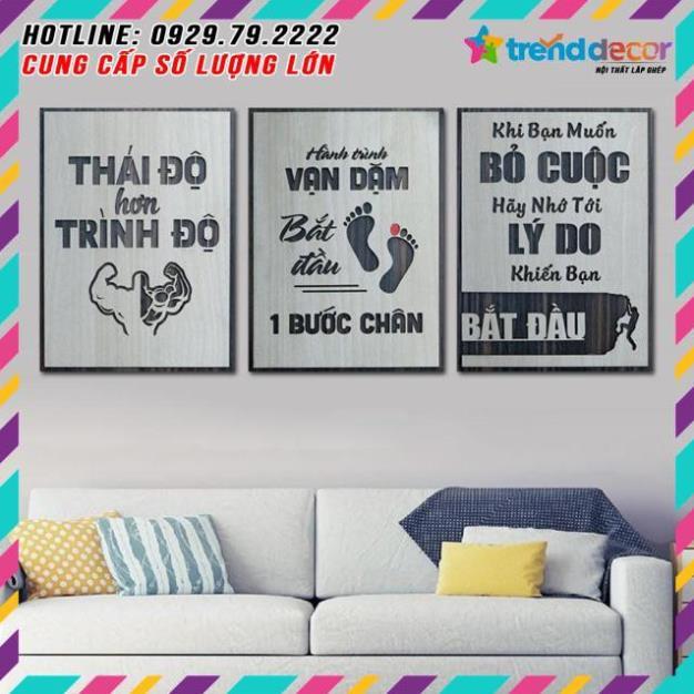 Tranh Tạo Động Lực bằng Gỗ MDF đẹp lạ trang trí phòng khách, phòng làm việc hiện đại TRENDDECOR.VN