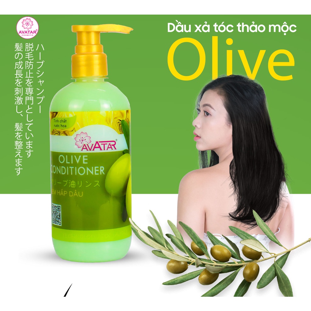 Dầu xả Olive Avatar 500ml Nuôi dưỡng tóc Chắc khỏe Chống gãy rụng Tóc Dài Suôn Mềm Mượt
