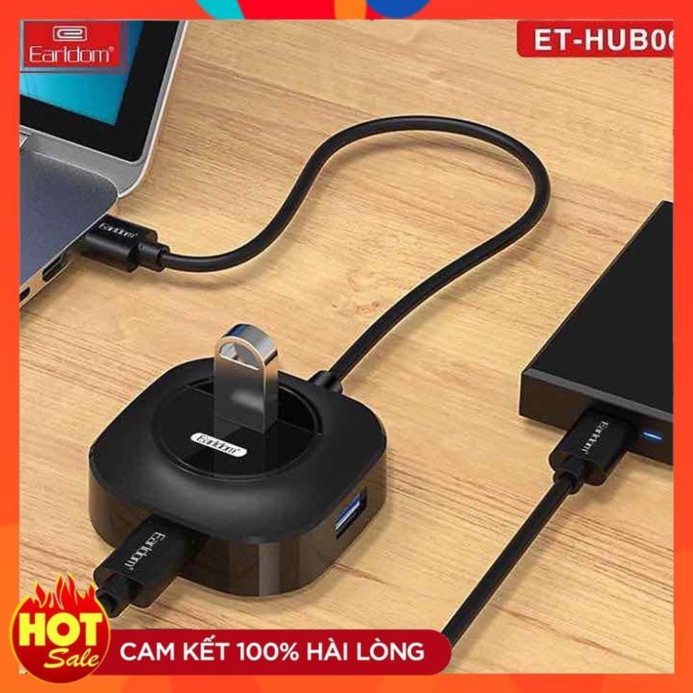 Hub USB 4 cổng Earldom HUB-06 - Bộ chia USB 1 ra 4 - Hàng Chính Hãng