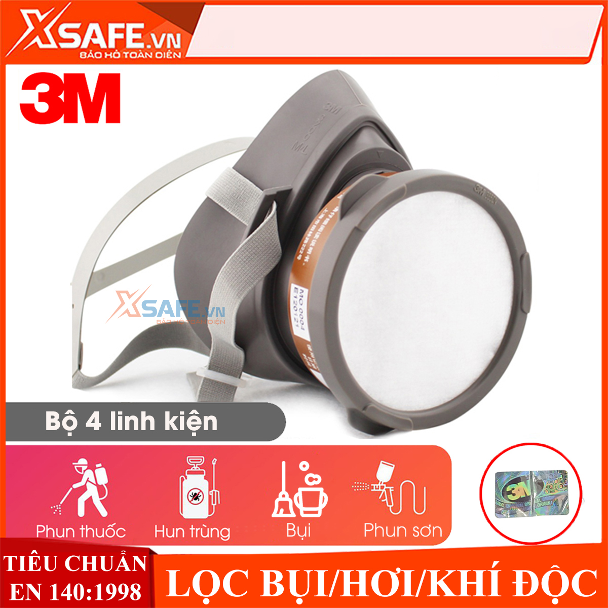 Bộ mặt nạ phòng độc 3M 3200 4 món - Mặt nạ chống độc, bụi - dùng phun sơn, phun xịt hóa chất