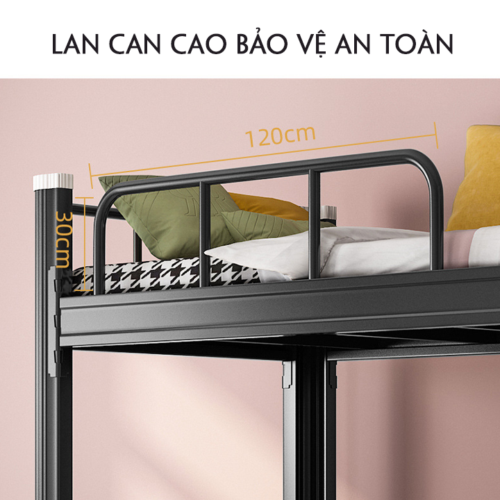 Giường Tầng Thép Cường Lực Cao Cấp - Giường 2 Tầng 200cm x 90cm Đa Năng, Khung Thép Chịu Lực Chống Gỉ, Giường Tầng Sinh Viên, Giường Ngủ 2 Tầng Cao Cấp