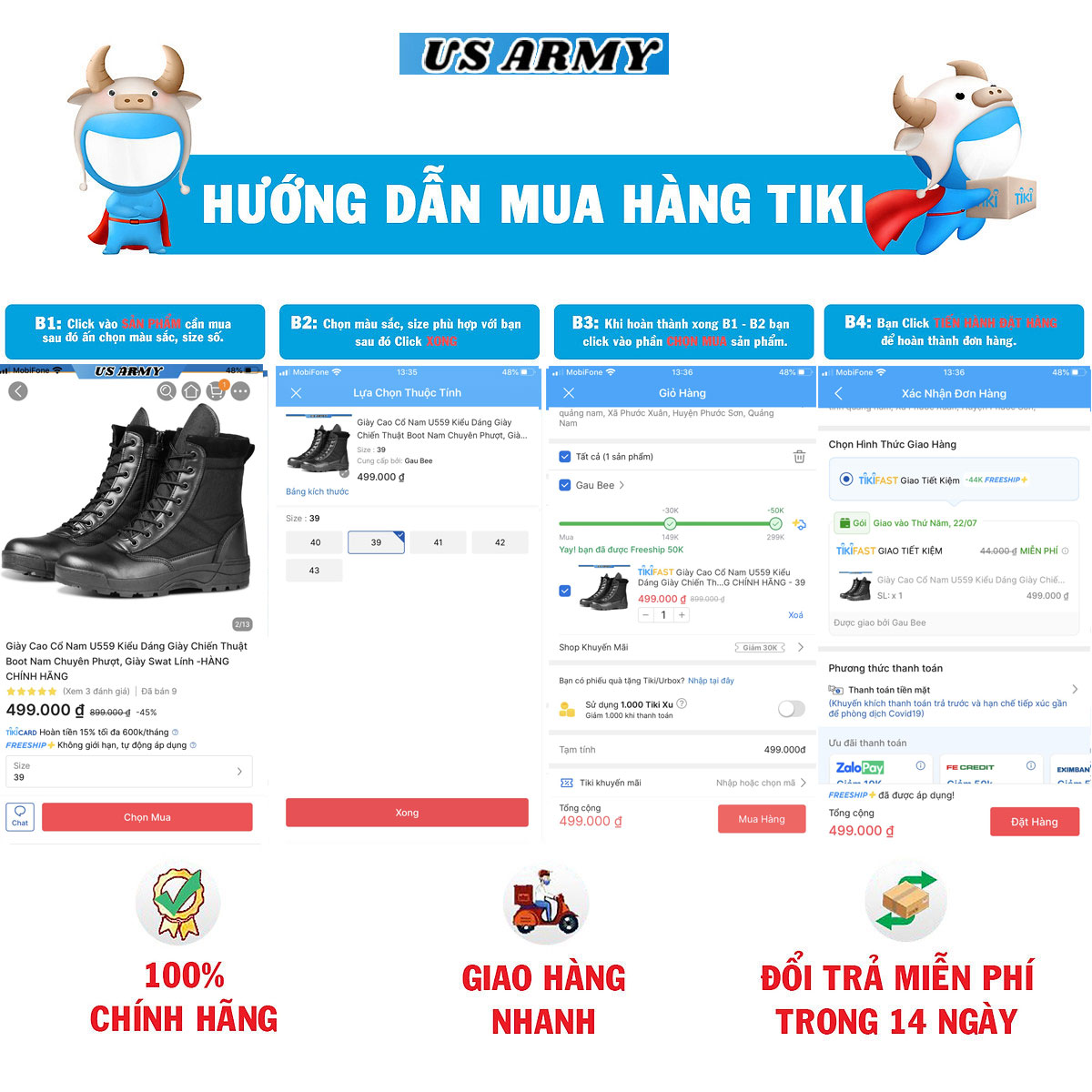 Giày Cao Cổ Nam U559 Kiểu Dáng Giày Chiến Thuật Boot Nam Chuyên Phượt, Giày Swat Lính -HÀNG CHÍNH HÃNG