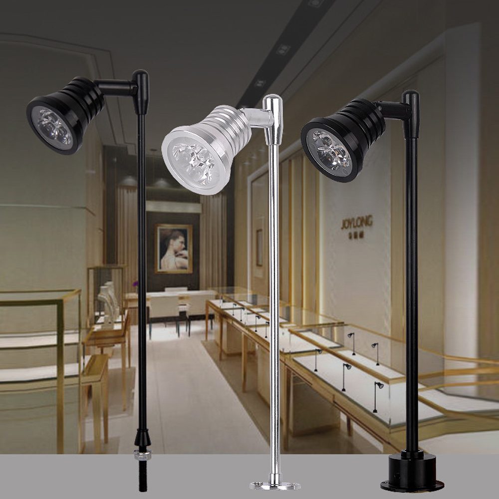 Đèn Led tủ kính trưng bày sản phẩm 3W ánh sáng Trung tính chiếu rọi, Đèn Kim loại chỉnh 360°