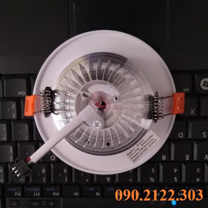 Đèn âm trần 7W viền vàng phi 90 3 chế độ màu siêu bền , giá tốt , ánh sáng đẹp - có đủ cả nguồn