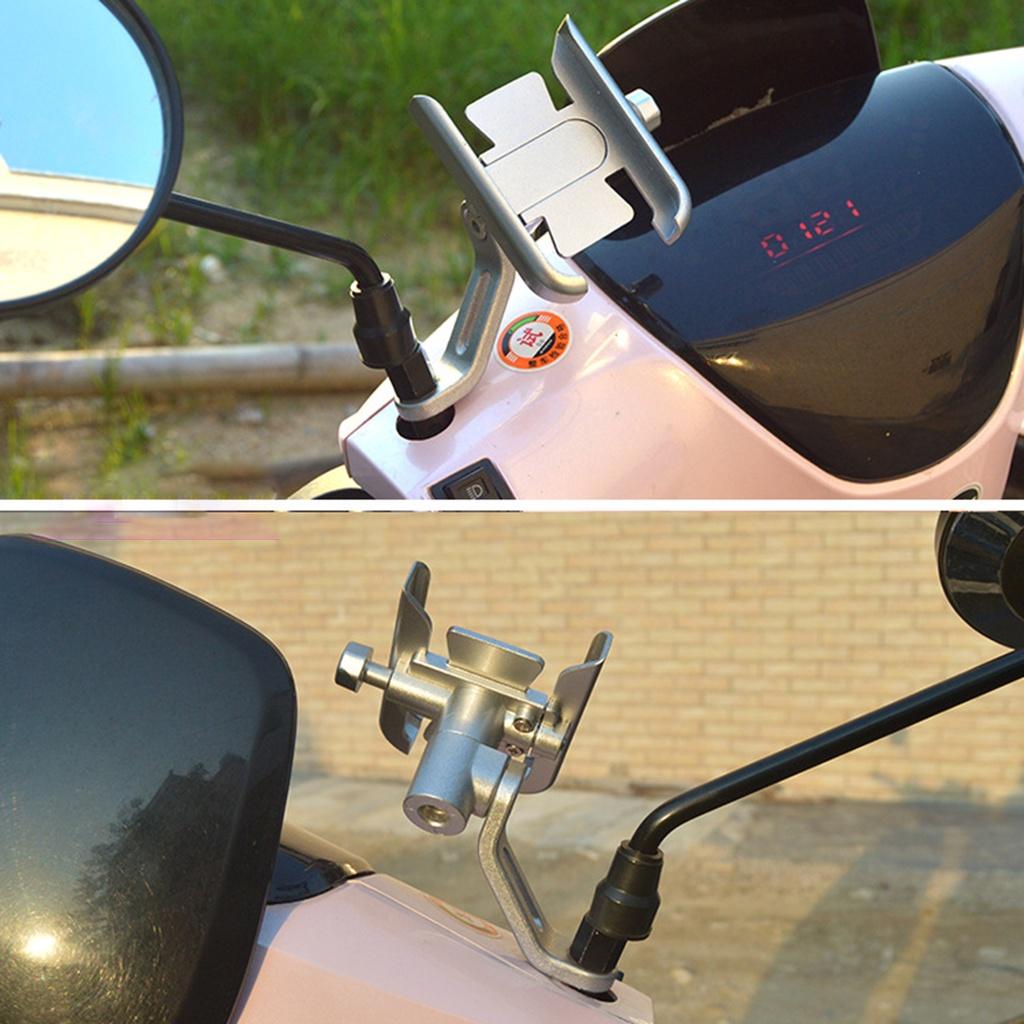 Giá đỡ điện thoại bằng hợp kim nhôm chống sốc thông dụng gắn tay lái xe máy