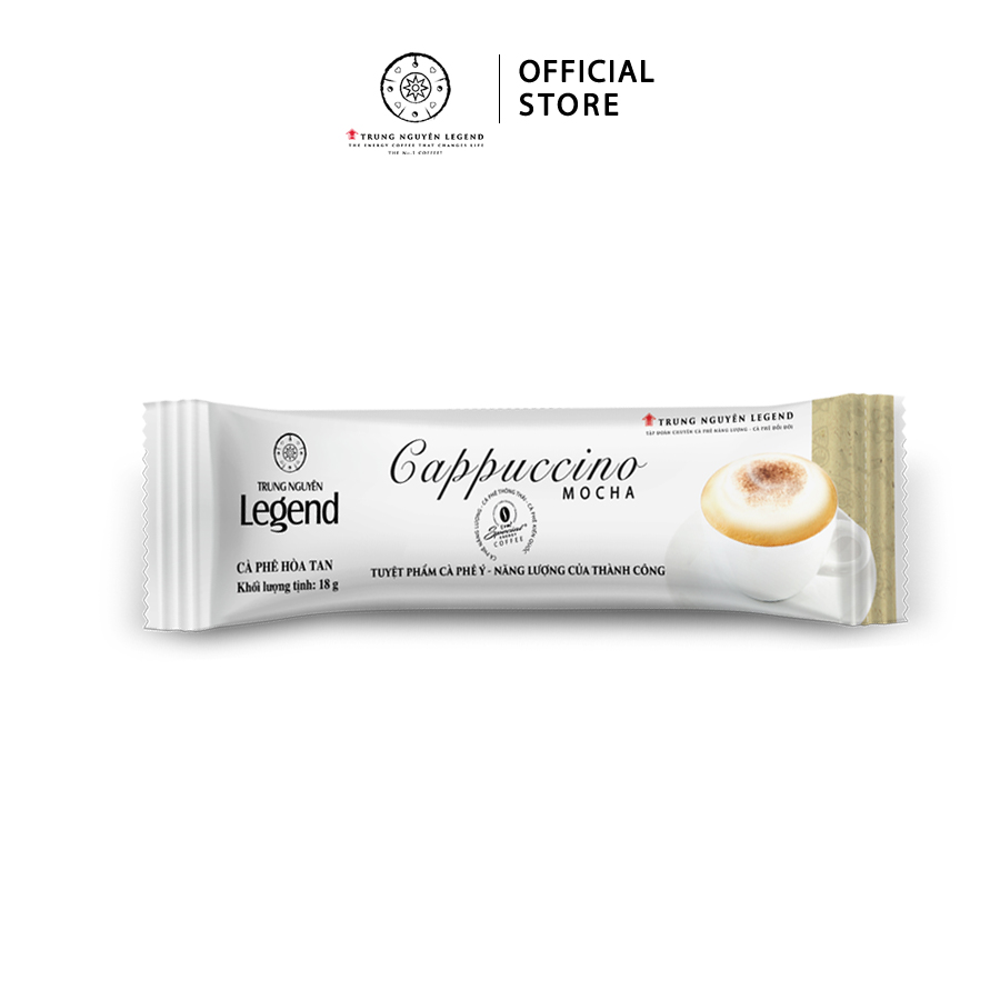 Trung Nguyên Legend - Cà phê hoà tan rang xay Cappuccino Mocha - Hộp 12 gói x 18gr