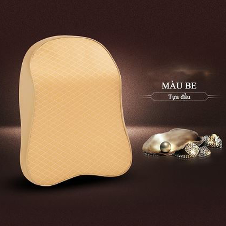 Bộ gối tựa đầu và tựa lưng ô tô bằng cao su non - Màu Be
