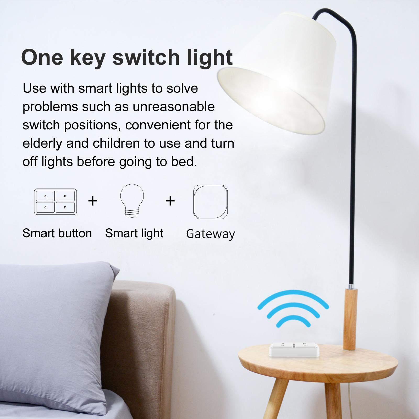 Wireless Smart Switch Button for   Hub Required 4 Buttons for Curtains