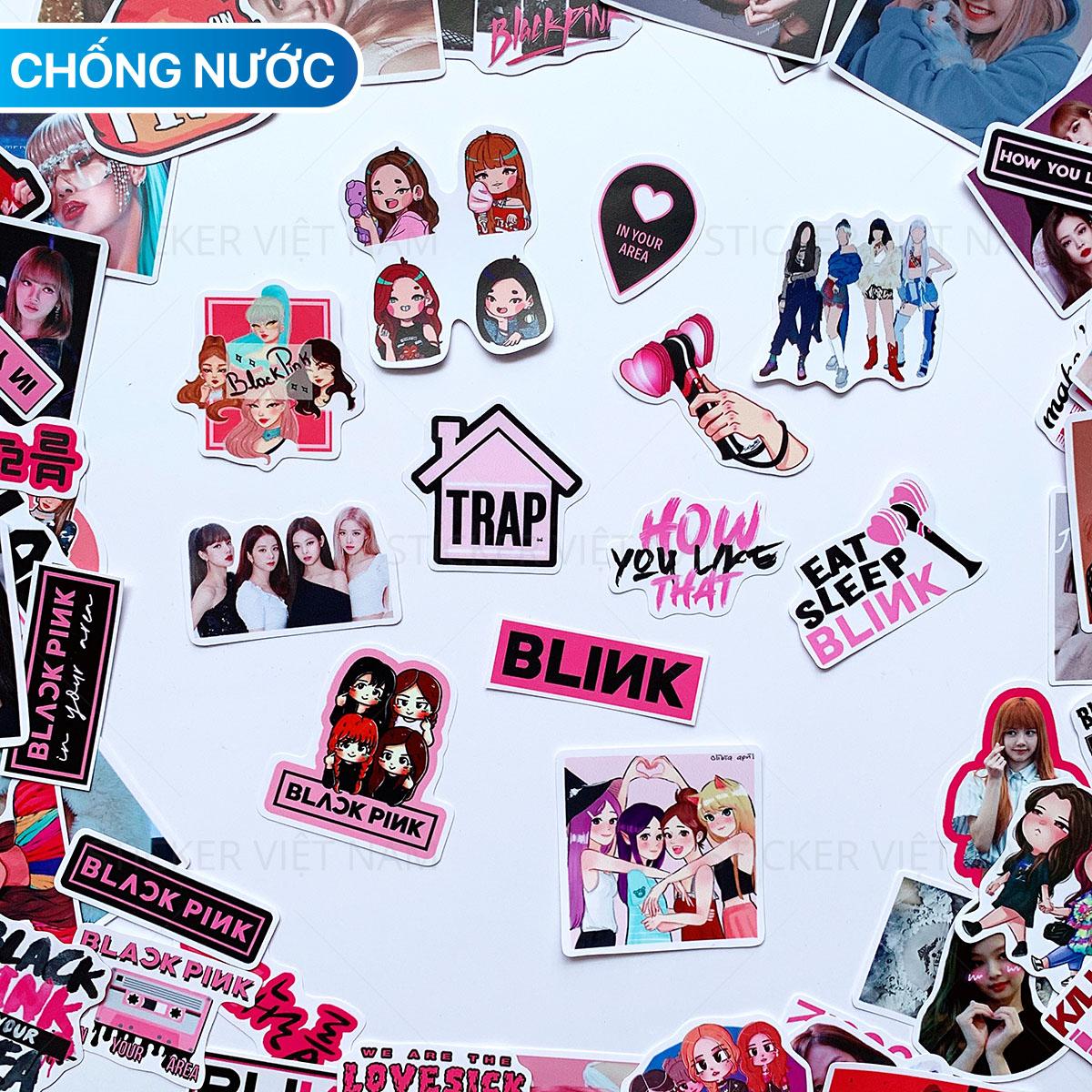 Sticker BLACKPINK Jennie Lisa Rose Jisoo Blink Ngẫu Nhiên Chất Lượng Cao Chống Nước